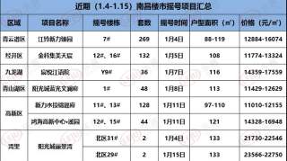 1月上旬南昌7盘将摇号选房，最低单价11010元/㎡