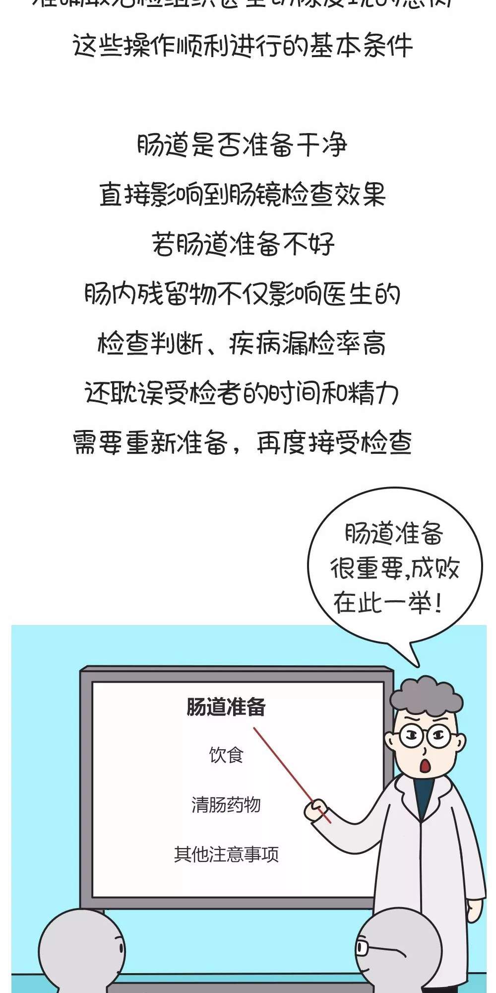 漫画：肠镜检查，肠道的准备很关键！