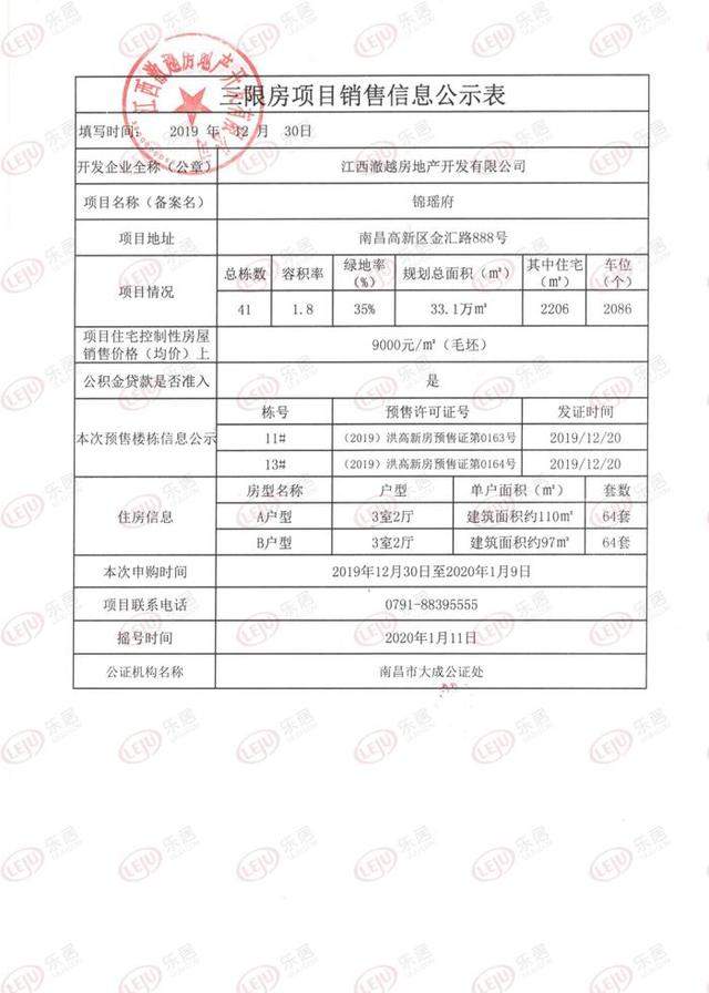 1月上旬南昌7盘将摇号选房，最低单价11010元/㎡