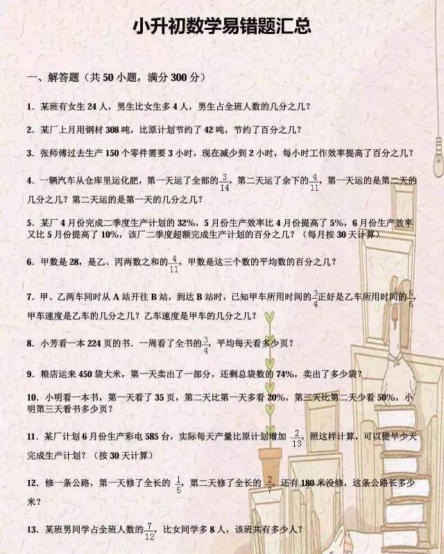 454. 这50道小学数学易错题，你中招了吗？