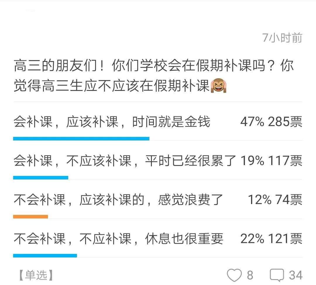 高三的你补课吗？教育部严禁中小学假期补课，但支持高三补课的人居然这么多！