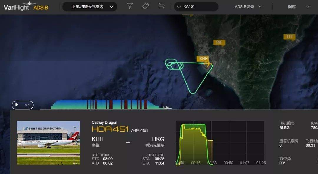 国泰港龙航空班机故障折返高雄 已排除鸟击