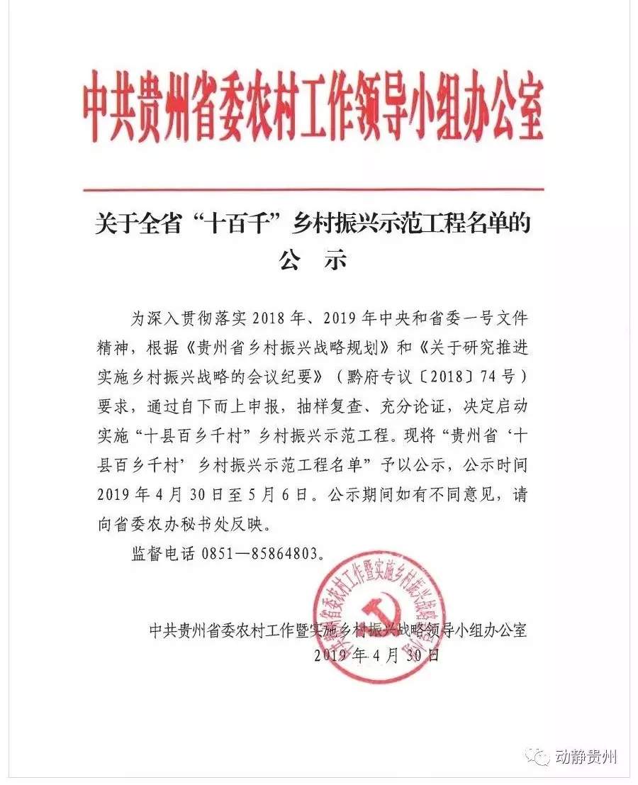 正公示！松桃这些村入选一省级示范名单，有你家乡吗？