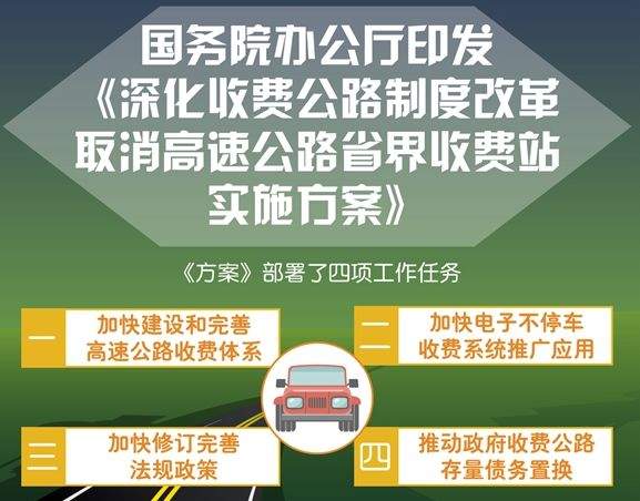 深化收费公路制度改革，取消高速公路省界收费站！