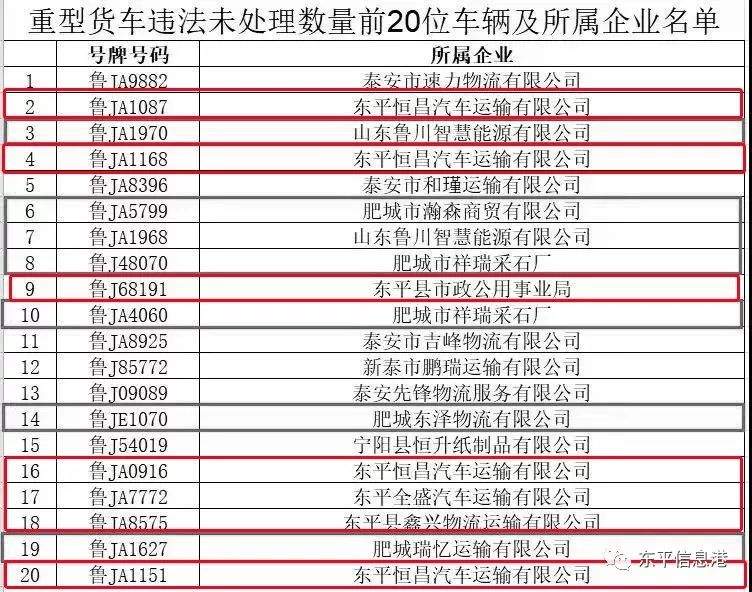 最新！曝光一批（含东平）泰安风险运输企业、严重交通违法驾驶人名单和典型案例！