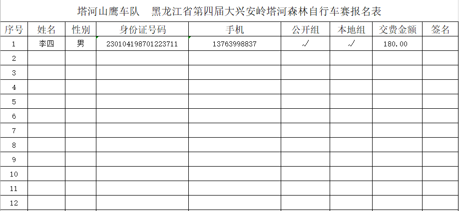 报名/黑龙江省第四届大兴安岭·塔河森林自行车赛