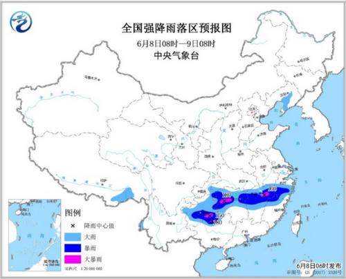 暴雨黄色预警继续发布 湖南等四省份局地有大暴雨