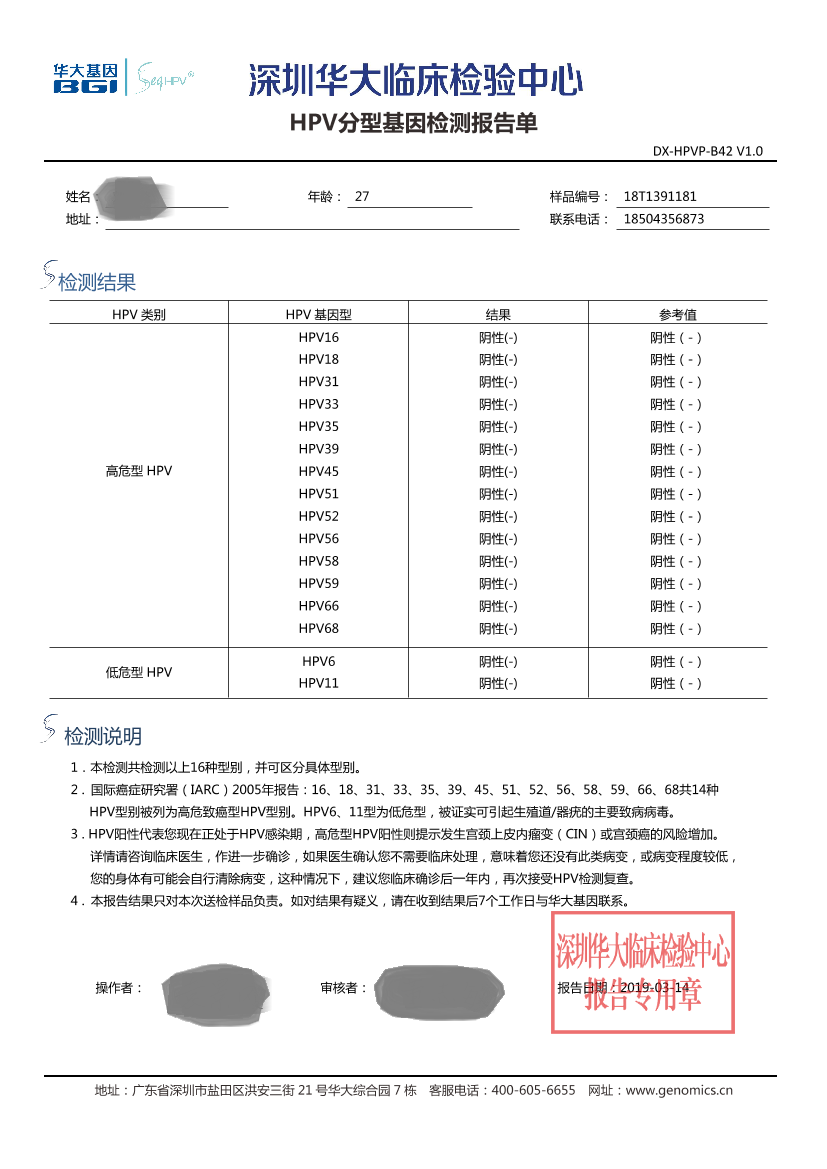 27岁，怀疑自己感染了HPV，但不愿意去妇科做检查