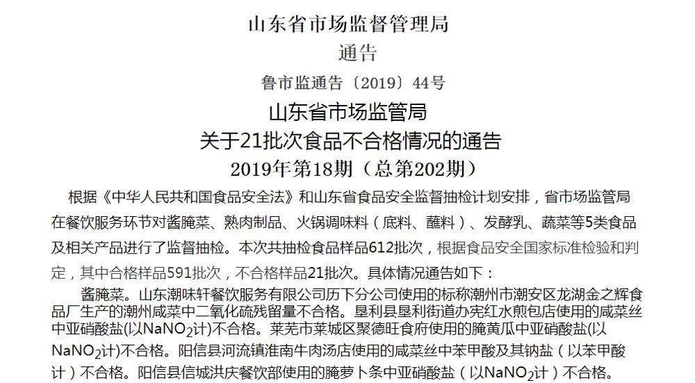 通报！郯城这3家店销售的熟肉制品抽检不合格！快看看你去吃过吗？