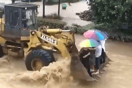 浙江入梅首场暴雨来袭，洪水中，“哥”最帅