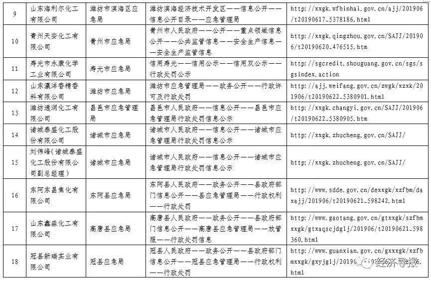 山东公示危化品生产“飞检”结果 首批21家企业收到处罚决定书