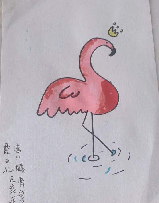 李小璐晒女儿甜馨画作，甜馨画“彩虹金鱼”栩栩如生