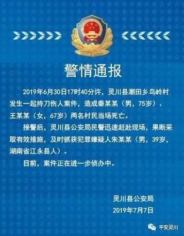 桂林灵川6·30持刀伤人案告破！2人当场身亡！