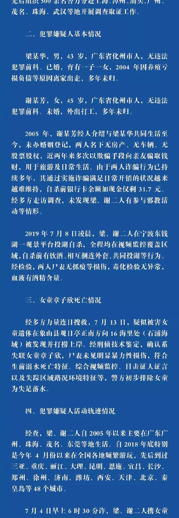 警方公布9岁女孩章子欣死因！全网关注的六大疑问有答案了，更多细节曝光