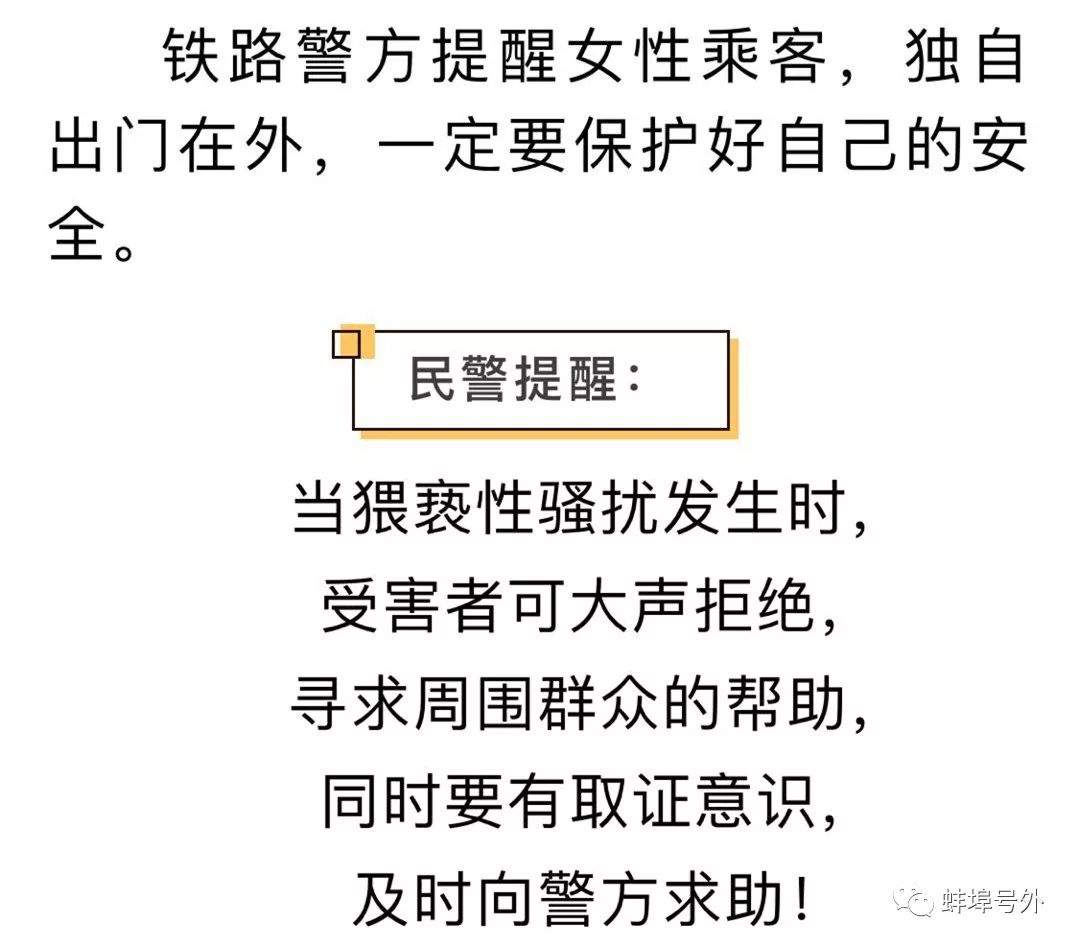 【可恶】蚌埠：摸大腿、偷拍女乘客！高铁上的这名男子被拘了！