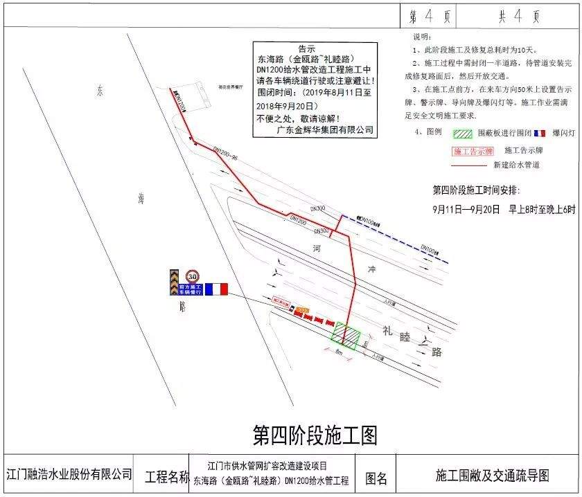 【管制信息】江海区东海路礼睦路路口因施工将实施临时交通管制