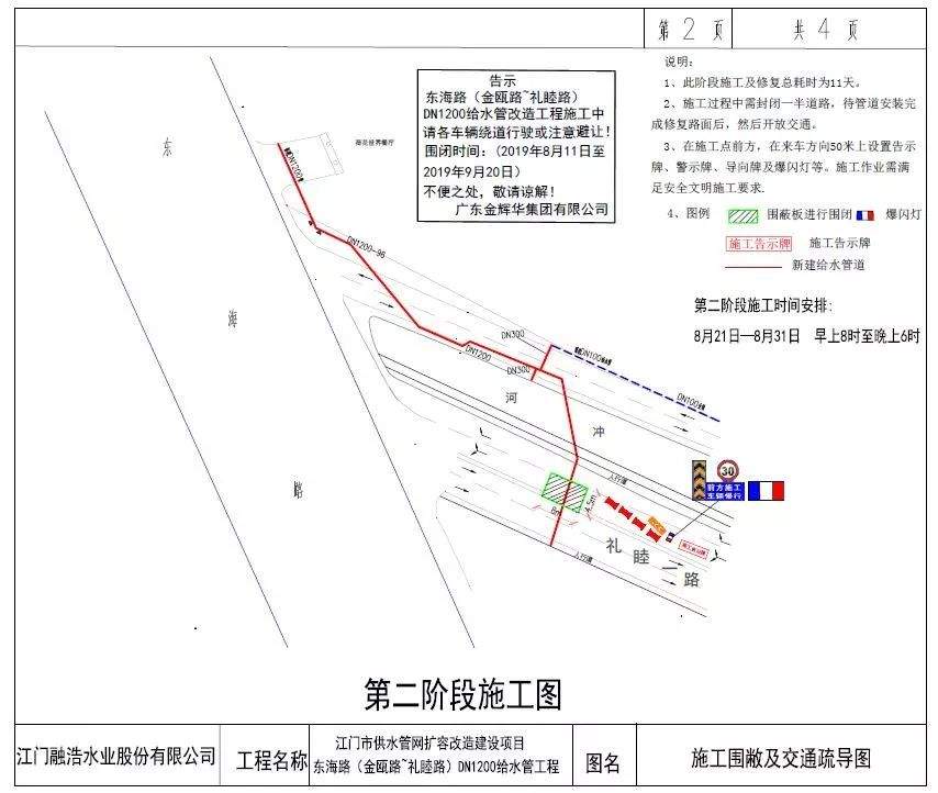 【管制信息】江海区东海路礼睦路路口因施工将实施临时交通管制