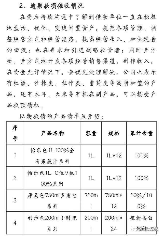 网信、工厂微金以汇源果汁抵债，以物抵债假还债真收割