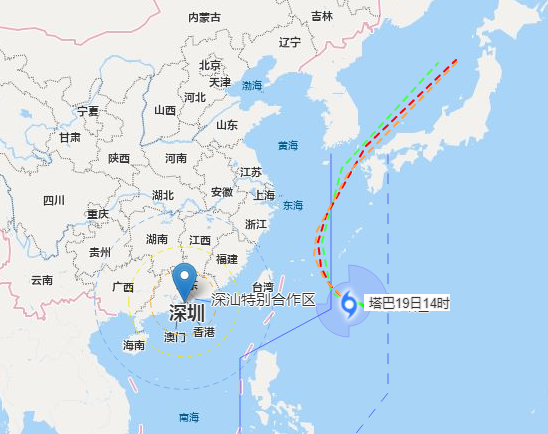 2019年第17号台风塔巴生成中心最大风力8级