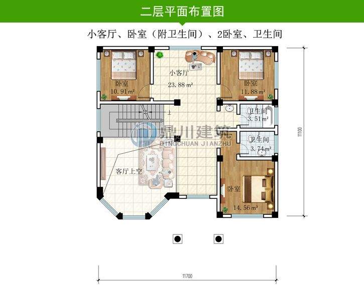 6款农村三层复式别墅，客厅挑空设计+旋转楼梯，35万就能建一栋！