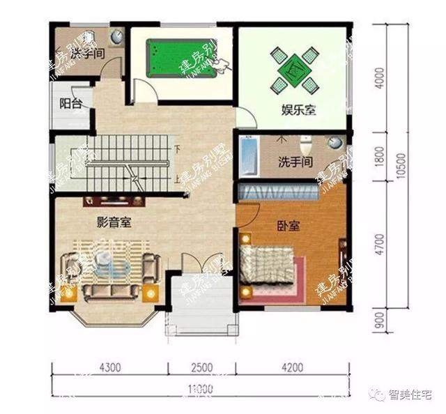 3栋面宽11米的四层别墅，都是平屋顶设计，造价40-50万