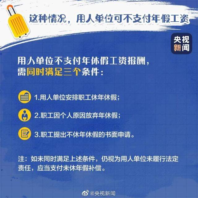 【普法小课堂】你的年假休了吗？没休的假期怎么算？