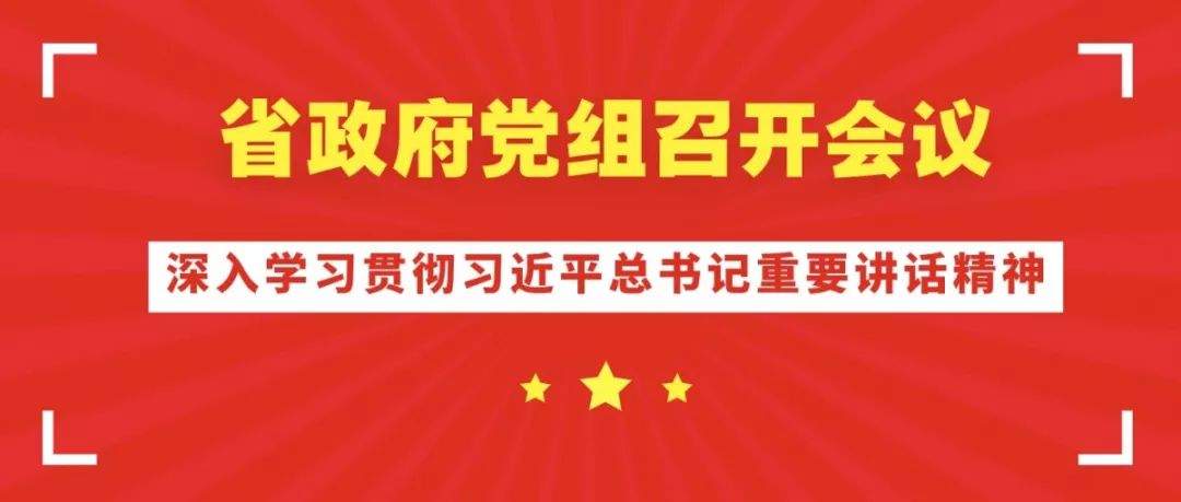 省政府党组召开会议深入学习贯彻习近平总书记重要讲话精神