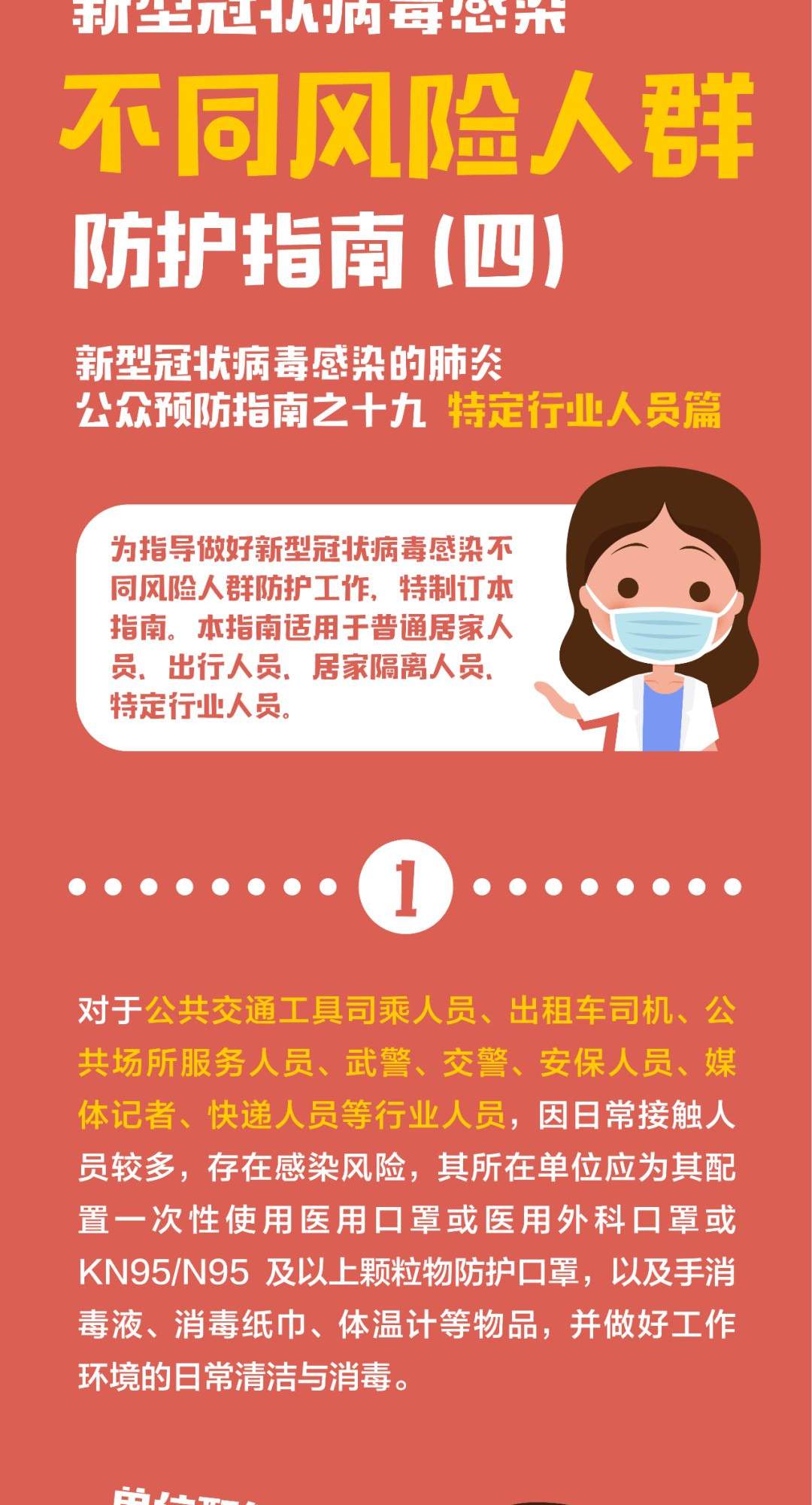 图说：4种不同风险人群防护指南——新冠病毒感染肺炎公众预防指南