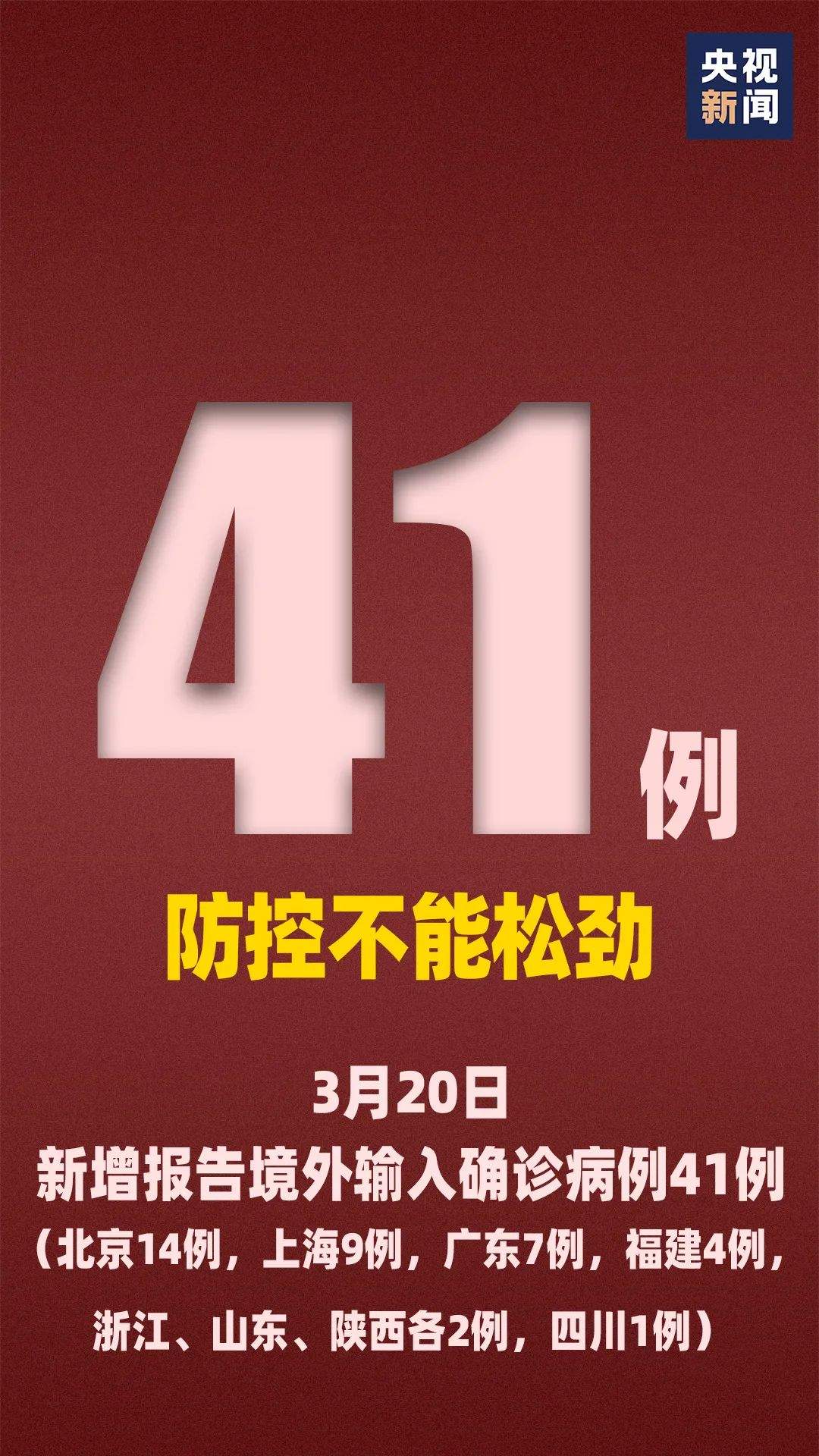 陕西新增1例境外输入确诊病例湖北连续三天0！全国新增41例均为境外输入