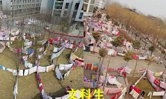 大学生晒被子：体育生太搞笑，文科生这是盖了座“迷宫”吗？