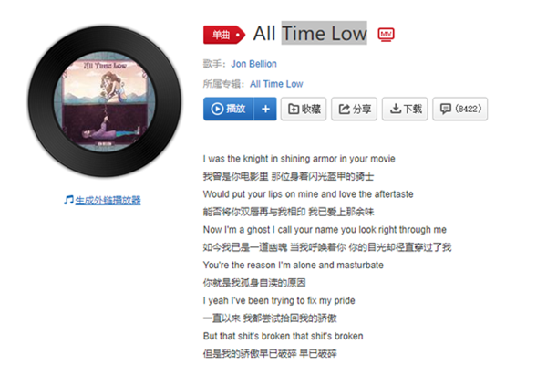 抖音你看这里的水漏漏漏什么歌 All Time Low歌词