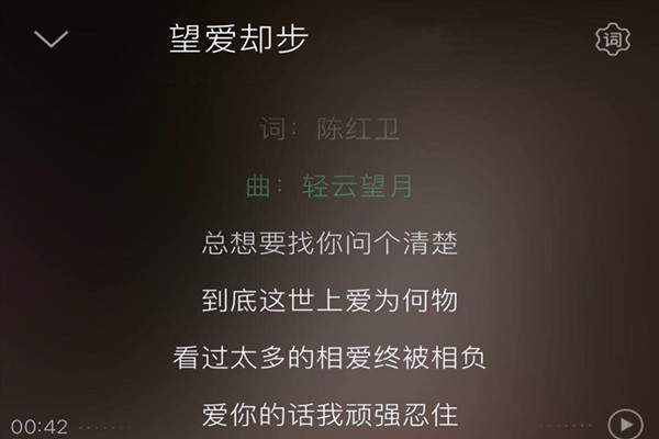 抖音望爱却步歌词 最详细的歌词如下