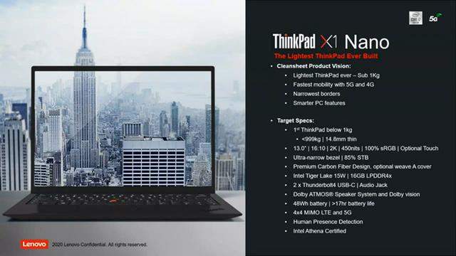 ThinkPad Nano笔记本曝光：搭载11代酷睿处理器，重量不到2斤