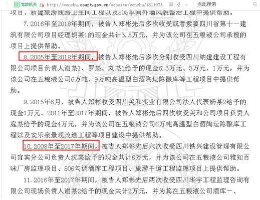 上行下效受贿？五粮液牵涉多个受贿案：上至公司部长受贿、下至办公室主管受贿、有副部长受贿长达13年