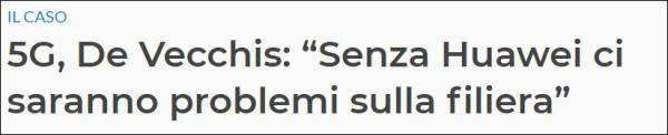 华为高管：与英国不同，意大利电信排除华为并非政治原因