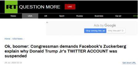 美议员质问为何“封”特朗普儿子推特，扎克伯格：呃，你说的是推特……