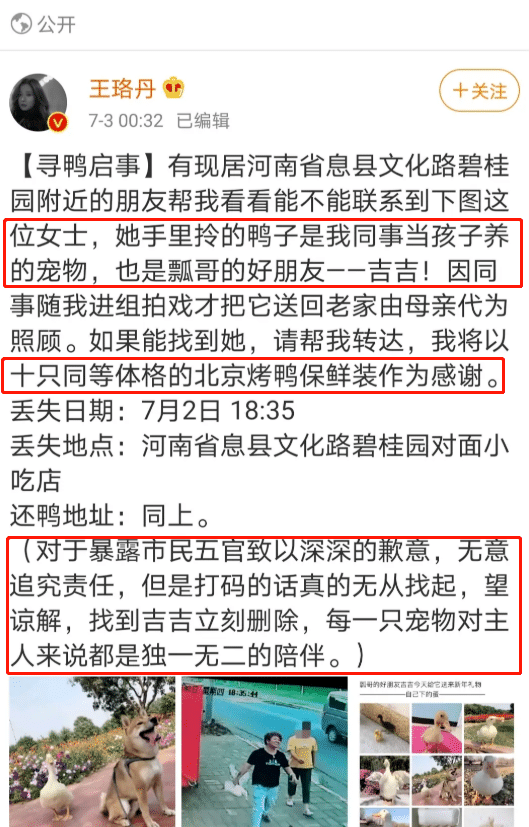 王珞丹寻鸭事件后续：若对方构成犯罪，无论金额多少，都可以立案