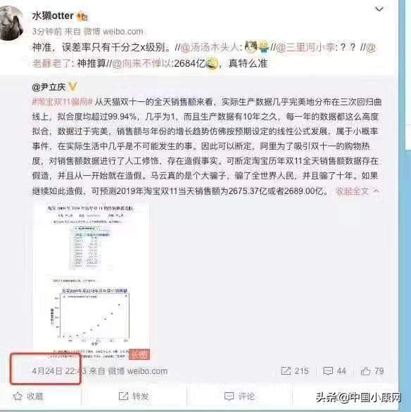 质疑天猫双11造假怎么回事？网友用公式“神预测”双11销售额！天猫回应数据造假说了什么？