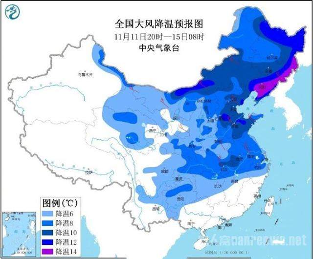 天气预报图冷到发紫 网友：广东人不配拥有冬天