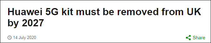突发！英国禁用华为5G设备，目前设备2027年底前拆除！华为最新回应：失望，敦促政府重新考虑