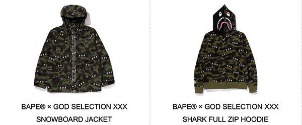 BAPE® × GOD SELECTION XXX