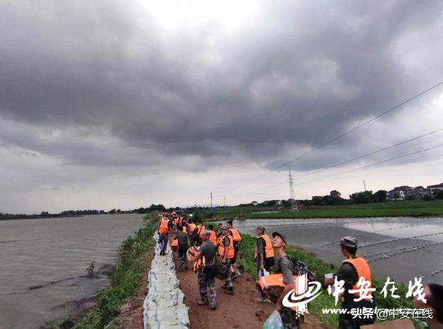 感动！抗洪官兵满身泥泞在雨中吃午饭