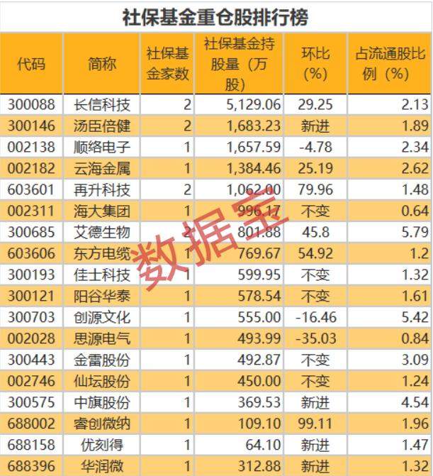 国家队重仓股曝光！社保、养老金同时盯上两股，包括半导体龙头股