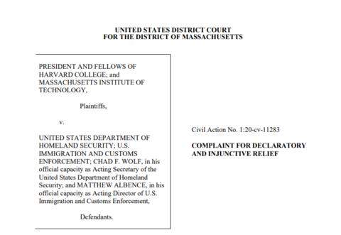 哈佛、麻省理工起诉特朗普政府留学生新规：草率，非法
