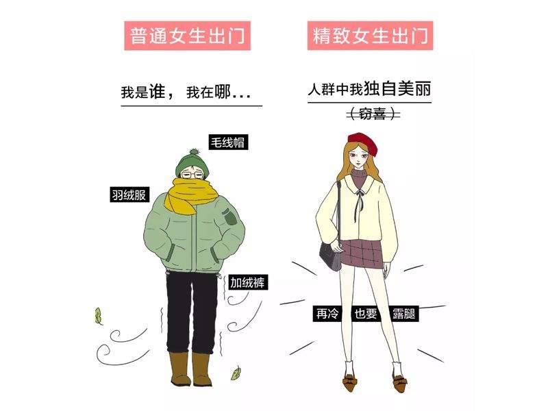 普通女生过冬天VS精致女生过冬天