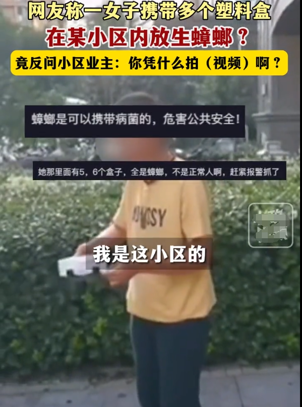 女子小区内放生大量蟑螂，面对业主的质问却依然我行我素并反怼